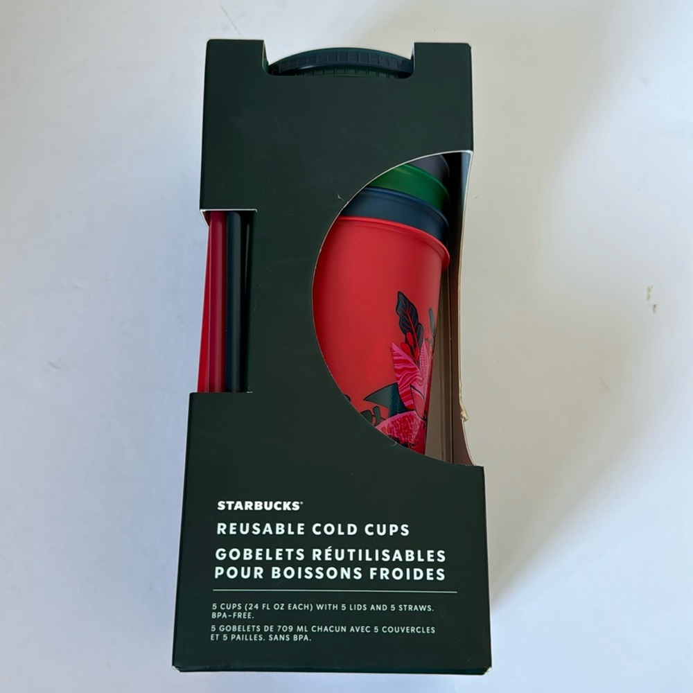 Starbucks Holiday Reusable  5 cold  cups
